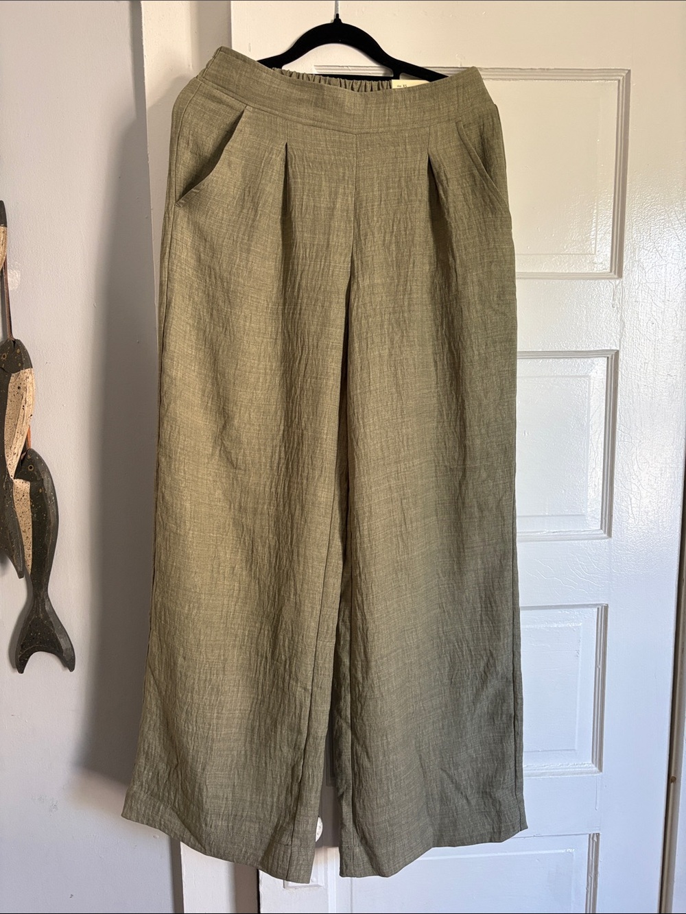 Max Studio Olive Wide-Leg Pants